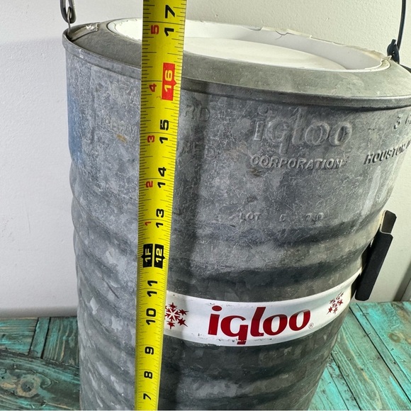 Vintage Igloo 3 Gallon Galvanized Steel Water Drink Cooler - Picture 12 of 13